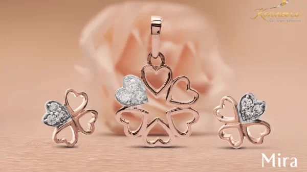 Kinnari Mira Diamond Pendant and Earring Set